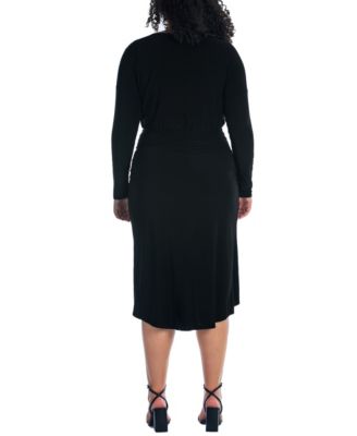 Plus Size Long Sleeve High Low Dress