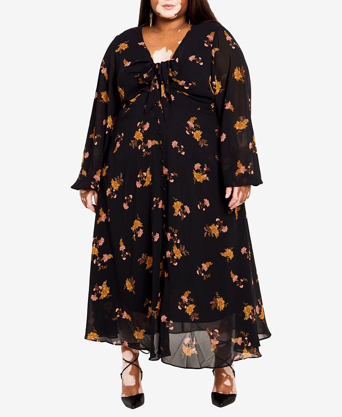CITY CHIC Trendy Plus Size Mabel V neck Maxi Dress Macy s