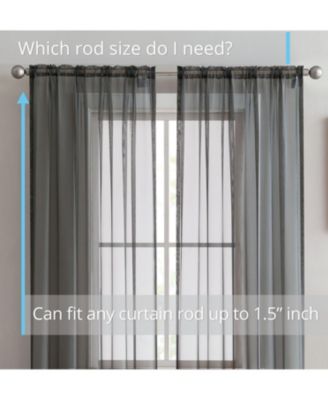 2 Pack Sheer Voile Window Curtain Sheer Panels