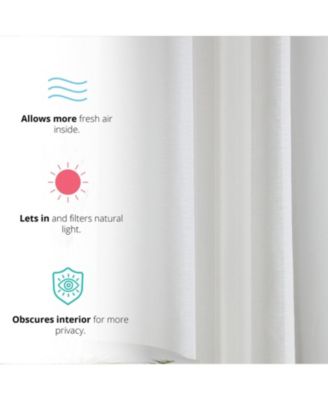 2 Piece Semi Sheer Voile Window Curtain Drapes Grommet Panels for Bedroom, Living Room & Kids Room