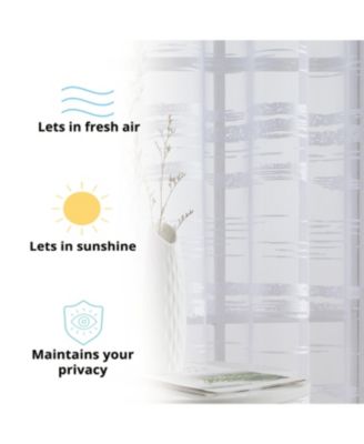 Broadway Stripe Decorative Semi Sheer Light Filtering Grommet Window Treatment Curtain Drapery Panels for Bedroom & Living Room - Set of 2 Panels