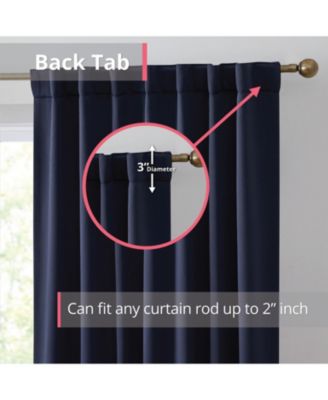 Hamilton 100% Complete Blackout Lined with Heavy Double Layer Thermal Insulated Energy Smart Rod Pocket Back Tab Window Curtains, Set of 2