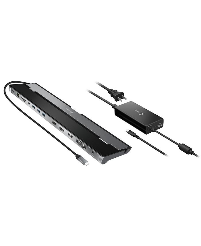 J5Create USBC Triple Display Docking Station with PD Adapter Macy