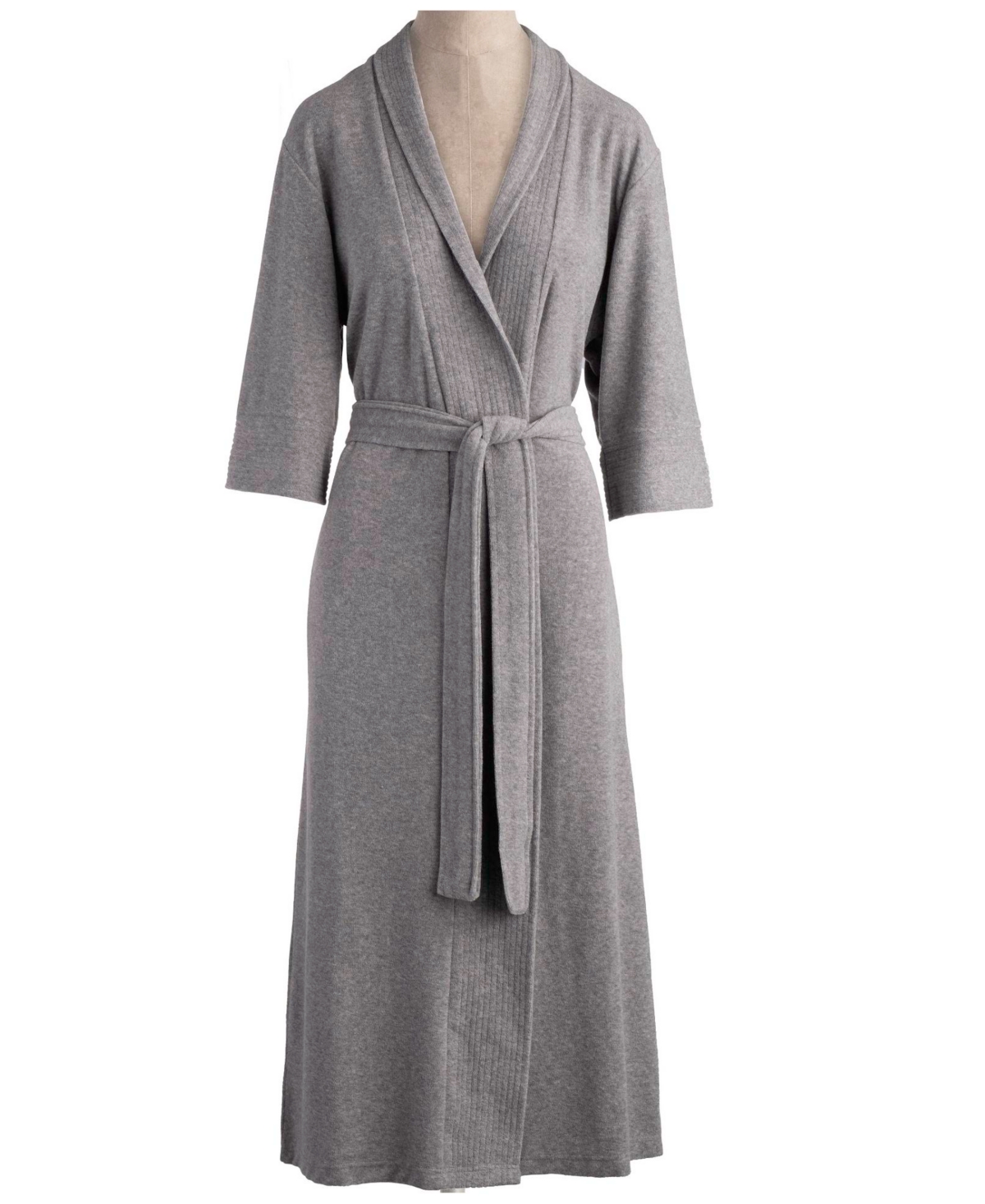 Shop Cassadecor Sophia Cotton And Polyester Bath Robe In Gray