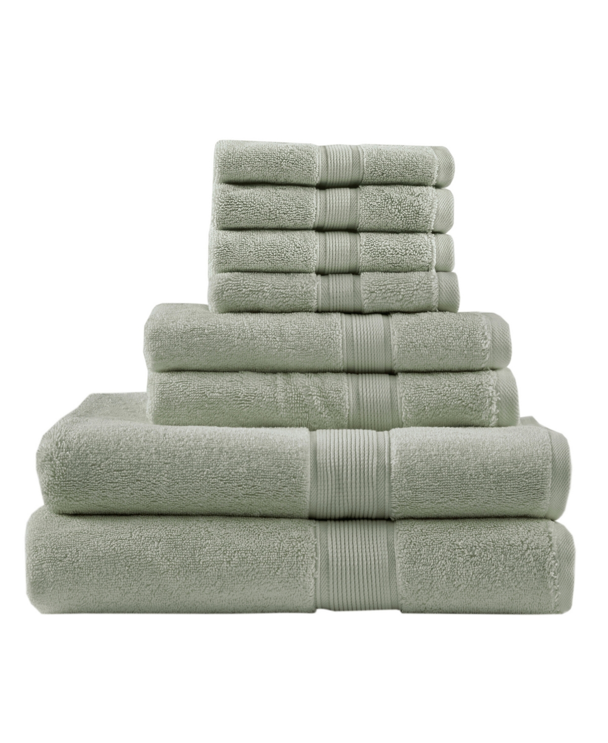 Madison Park Signature Solid 800gsm Cotton 8-pc. Bath Towel Set In Sage Green