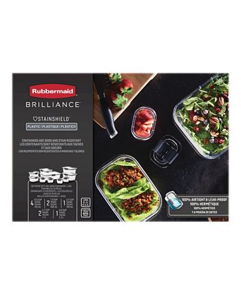 Rubbermaid Brilliance 20-Piece Food Storage Container Set 1990616 - The  Home Depot