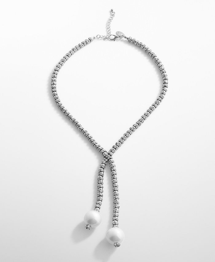 MANGO Women s Double Imitation Pearl Necklace Macy s