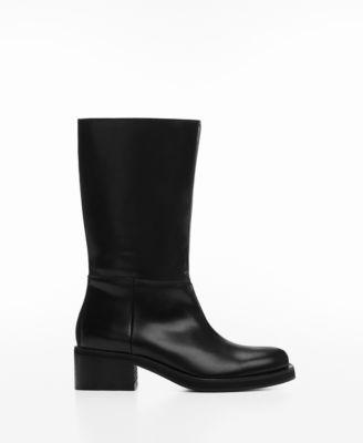 Women's Plain Leather Ankle Boots