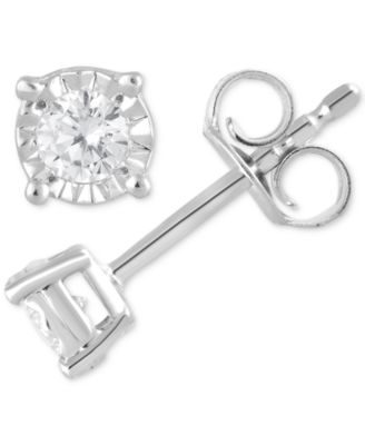 Lab Grown Diamond Stud Earrings (1/5 ct. t.w.) in Sterling Silver