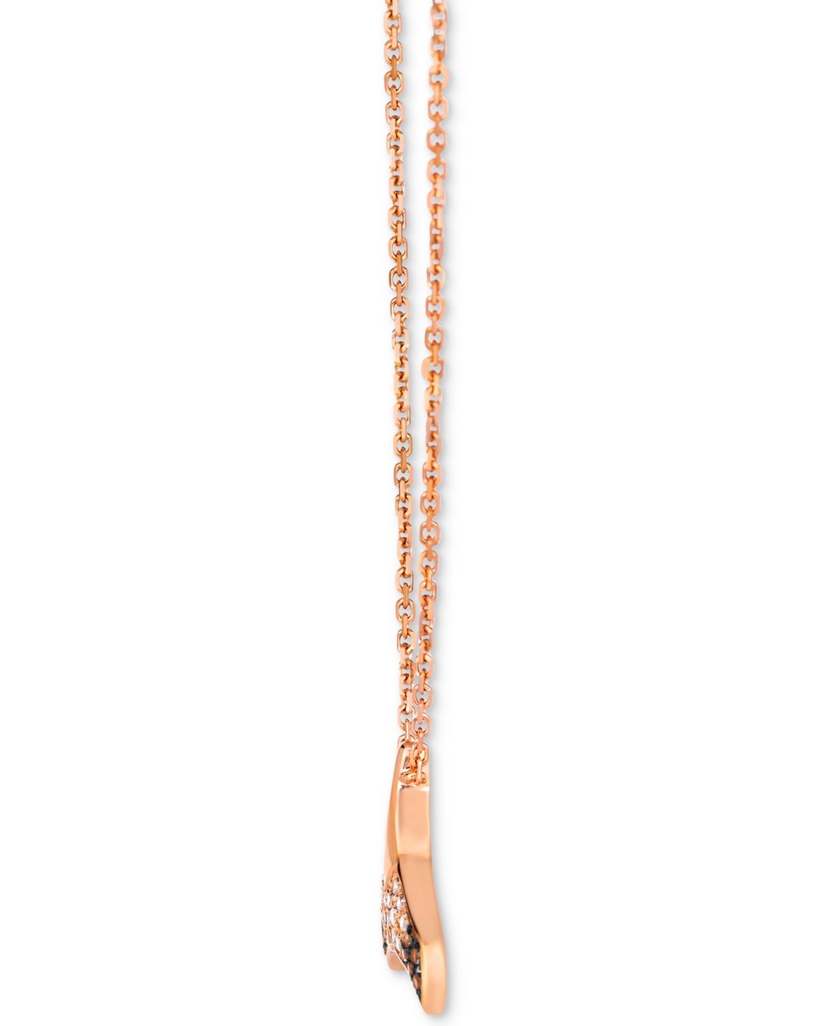 Le Vian Chocolate Ombre Diamond Whale Tail 19" Adjustable Pendant Necklace (1/5 Ct. T.w.) In 14k Rose Gold In Gold