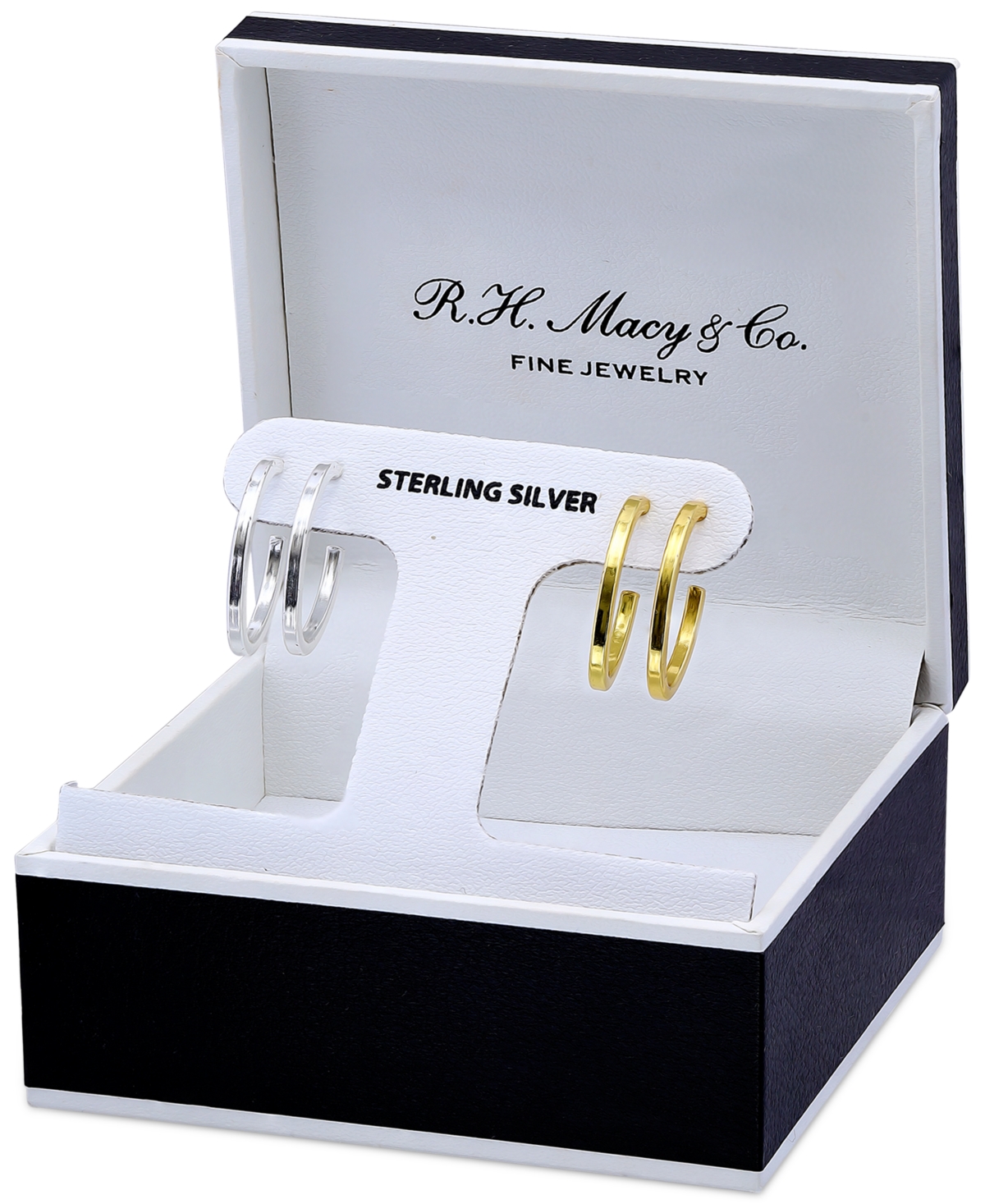 Giani Bernini 2-Pc. Set Polished Hoop Earrings in Sterling Silver & 18k Gold-Plate, 1