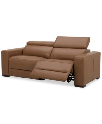 Nevio 82" 2-Pc. Leather Sectional with 2 Power Recliners and Headrests, Created For Macy's
