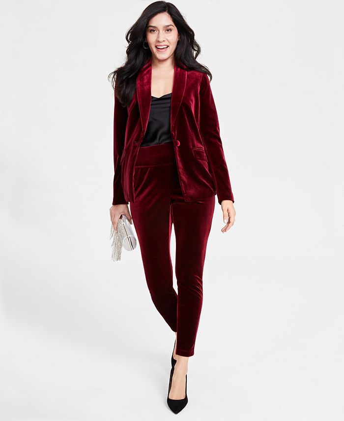 I.N.C. International Concepts Petite Velvet Blazer u0026 Velvet Skinny Pants,  Created for Macy's - Macy's