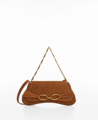 MANGO Women s Metal Handle Leather Shoulder Bag Macy s