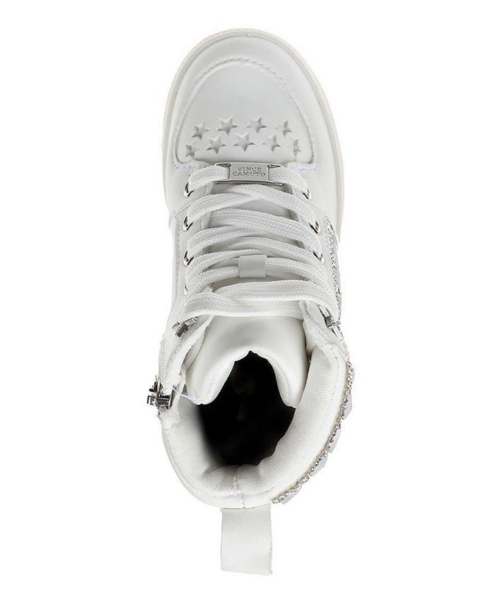Vince Camuto Little Girls Lace Up High Top Court with Rhinestones for