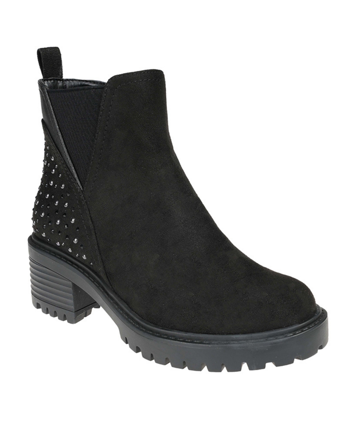 Vince Camuto Kids' Little Girls Chelsea Casual Ankle Boots With Rhinestones And Studs In Black