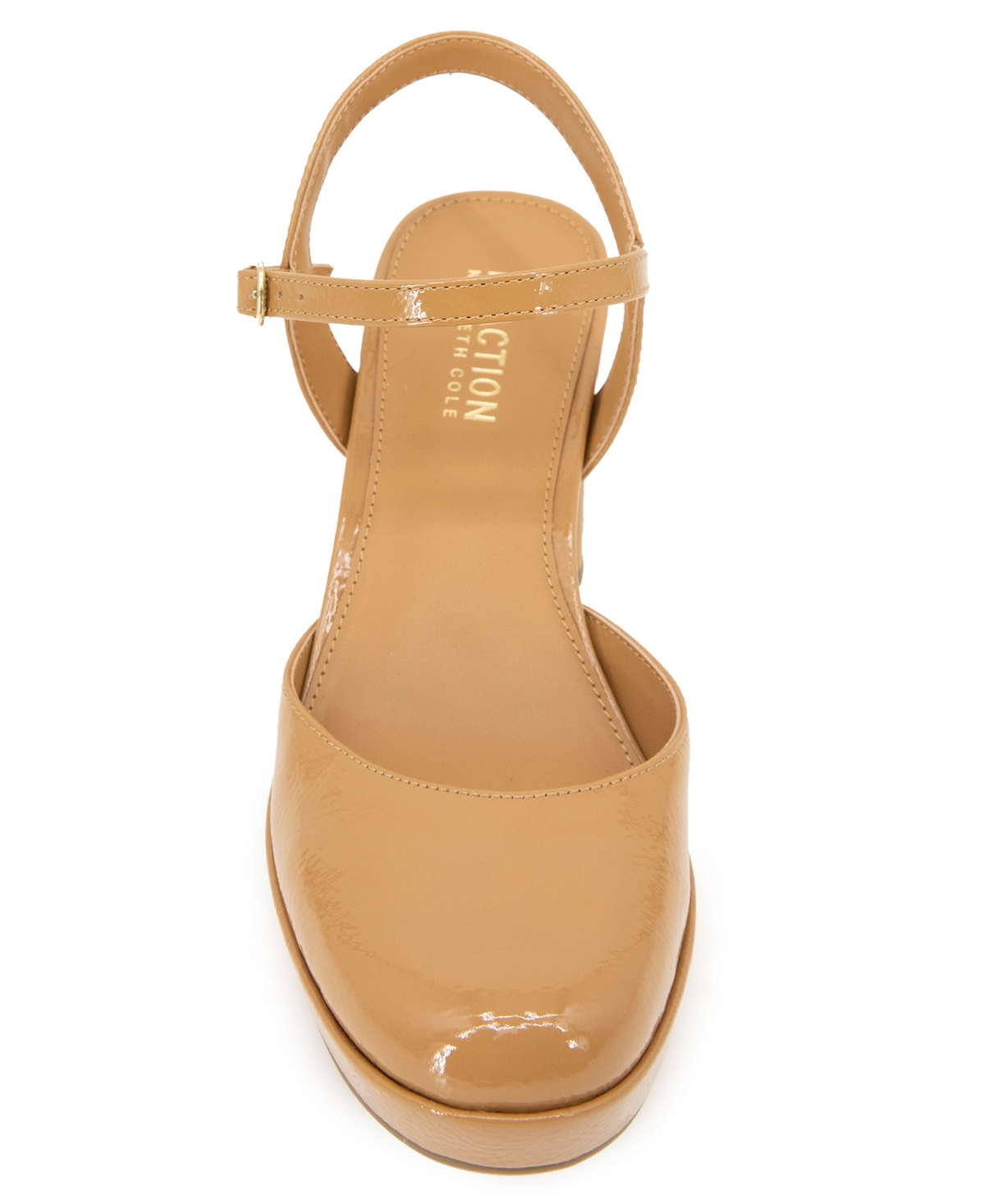 Kenneth Cole Reaction Women's Indya Block Heel Pumps - Camel Patent- Polyurethane