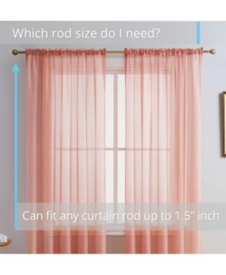 2 Pack Sheer Voile Window Curtain Sheer Panels