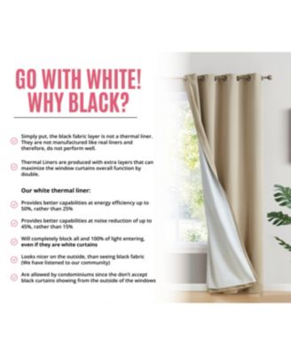 Dakota 100% Complete Blackout Lined Drapery with Double Layer Thermal Insulated Energy Efficient Window Curtain Grommet Panels, Set of 2