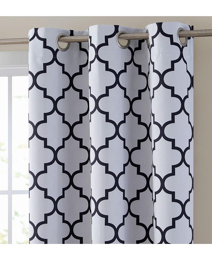 HLC.me Lattice Print Drape Blackout Curtains Pattern Weather