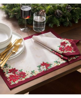 Shop Elrene Poinsettia Garlands Table Linens Collection In Multi