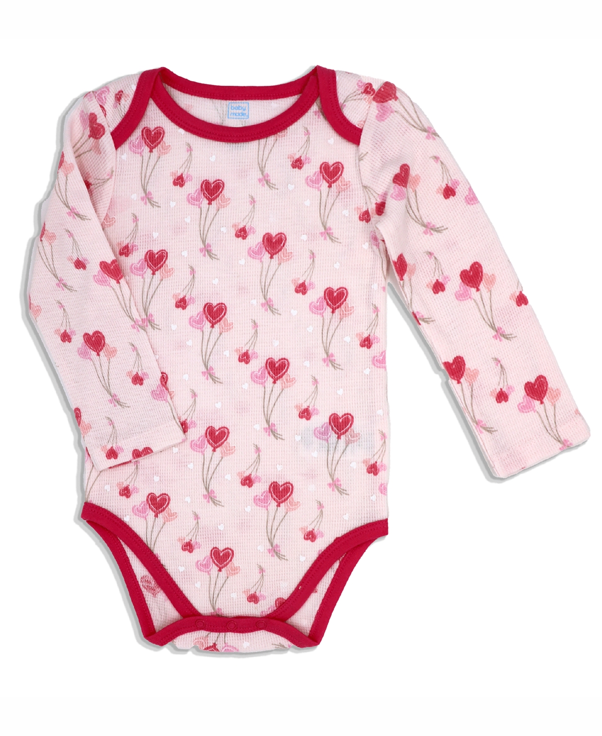Shop Baby Mode Baby Girls Hearts Bodysuit, Pants And Vest, 3 Piece Set In Fuchsia