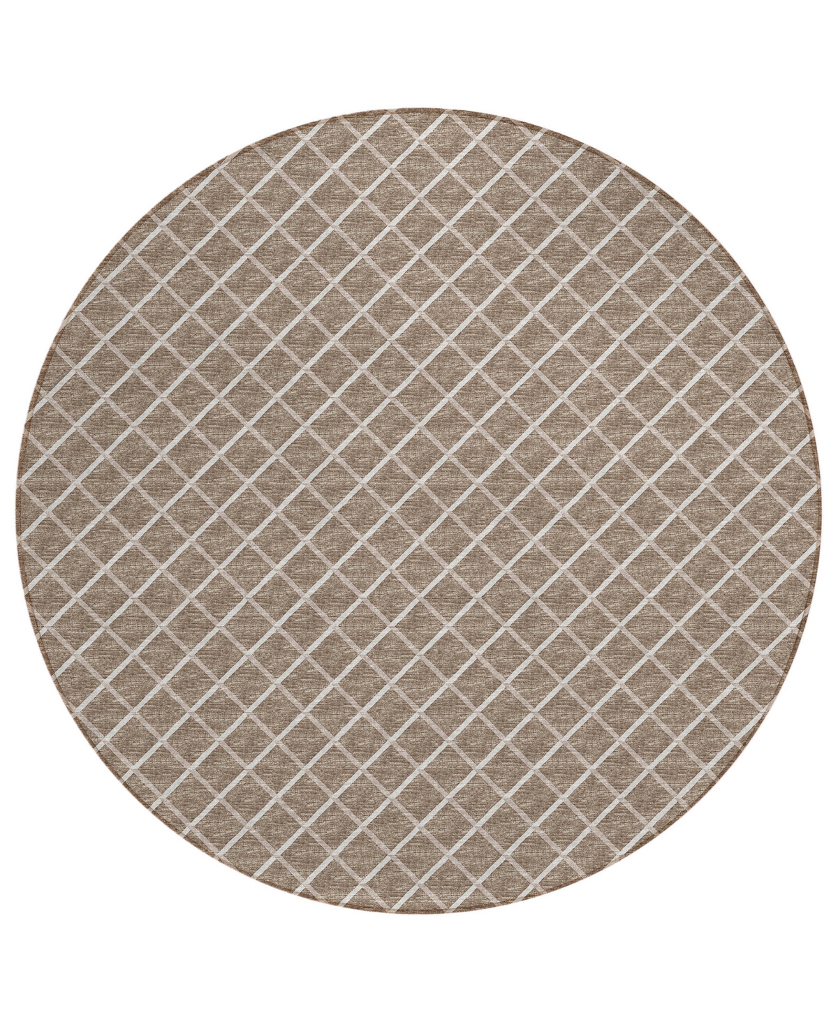 D Style Victory Washable VCY1 10' x 10' Round Area Rug - Taupe