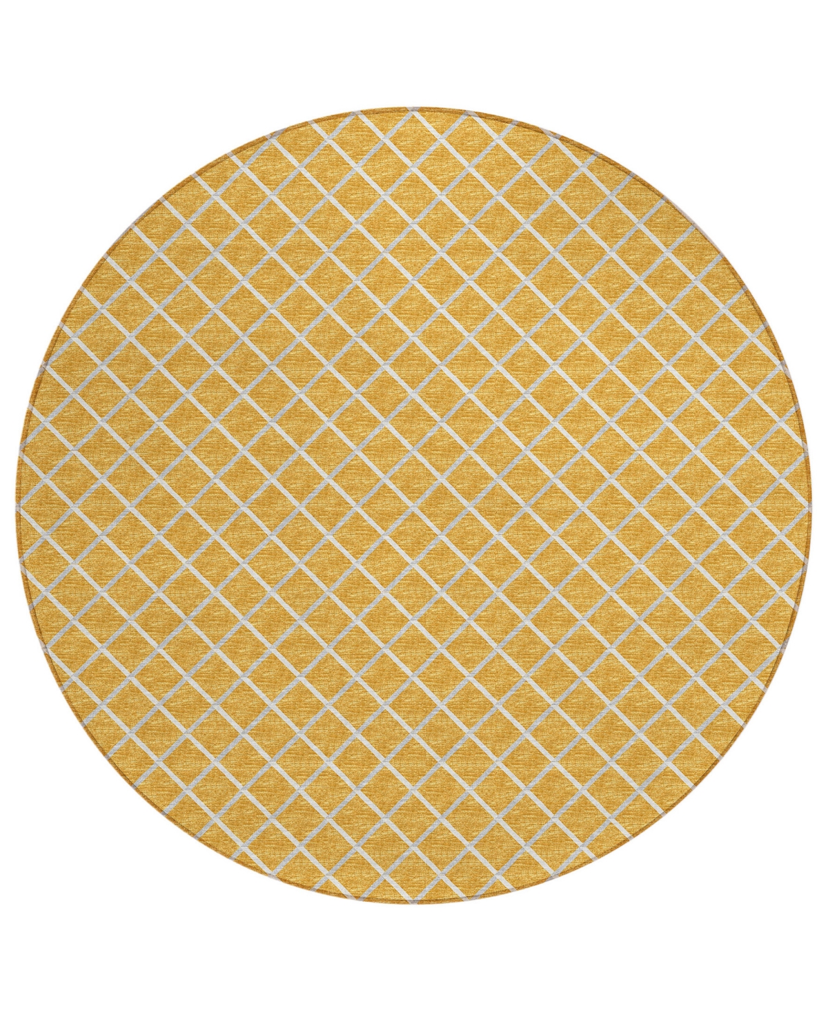 D Style Victory Washable VCY1 10' x 10' Round Area Rug - Gold