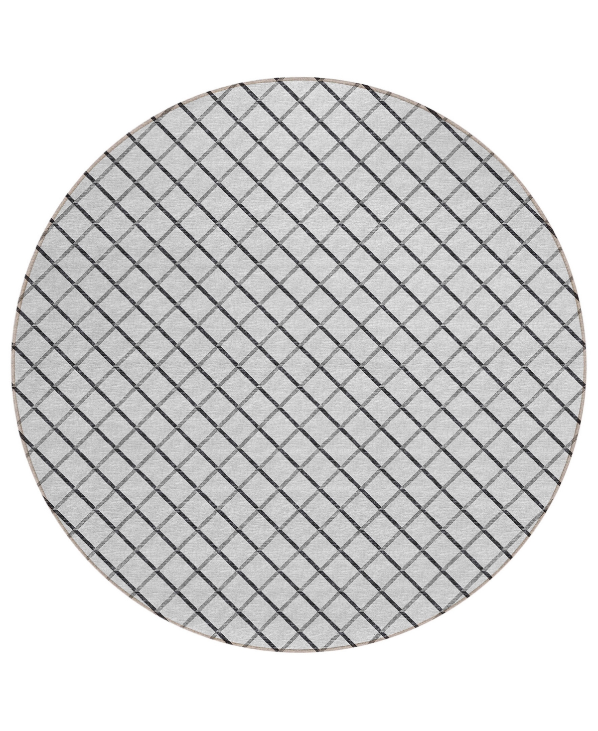 D Style Victory Washable VCY1 10' x 10' Round Area Rug - Gray