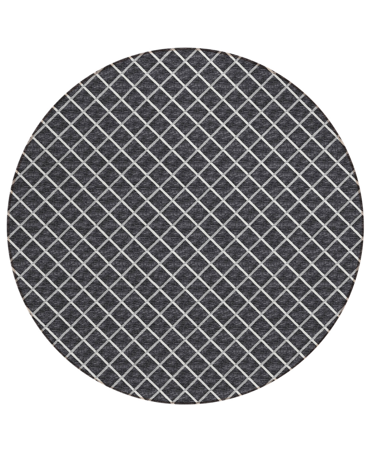 D Style Victory Washable VCY1 10' x 10' Round Area Rug - Black