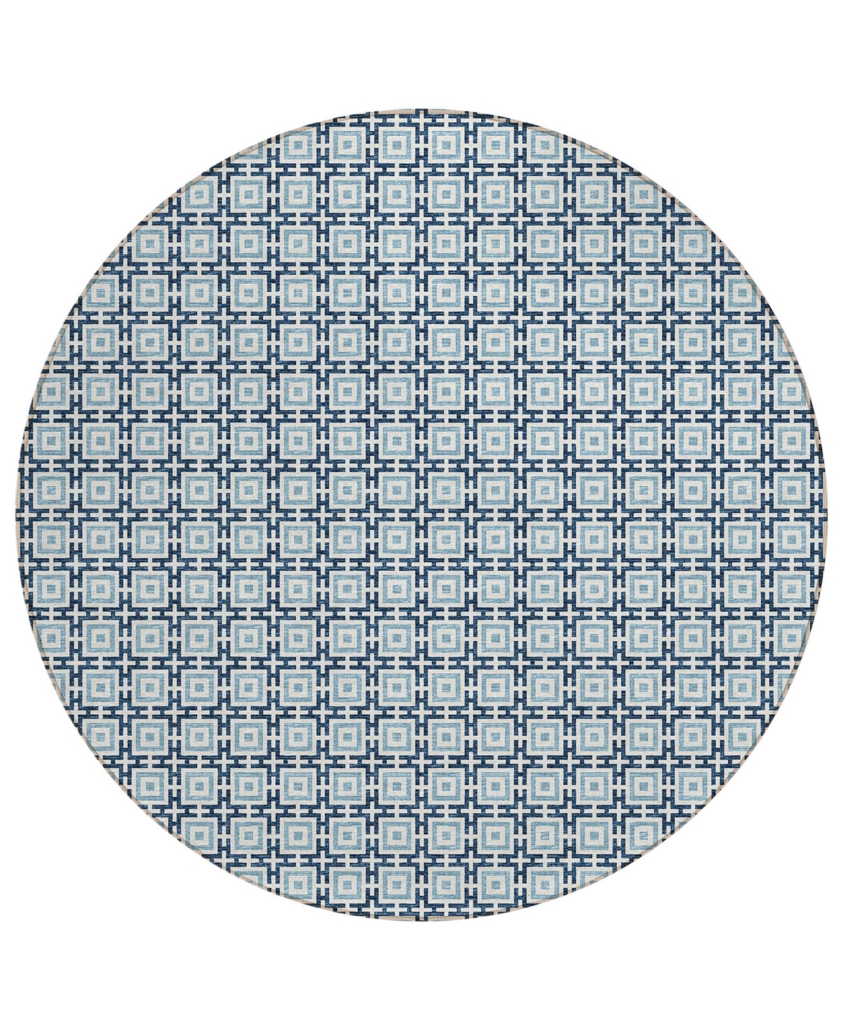 D Style Robbey Washable RBY1 6' x 6' Round Area Rug - Navy