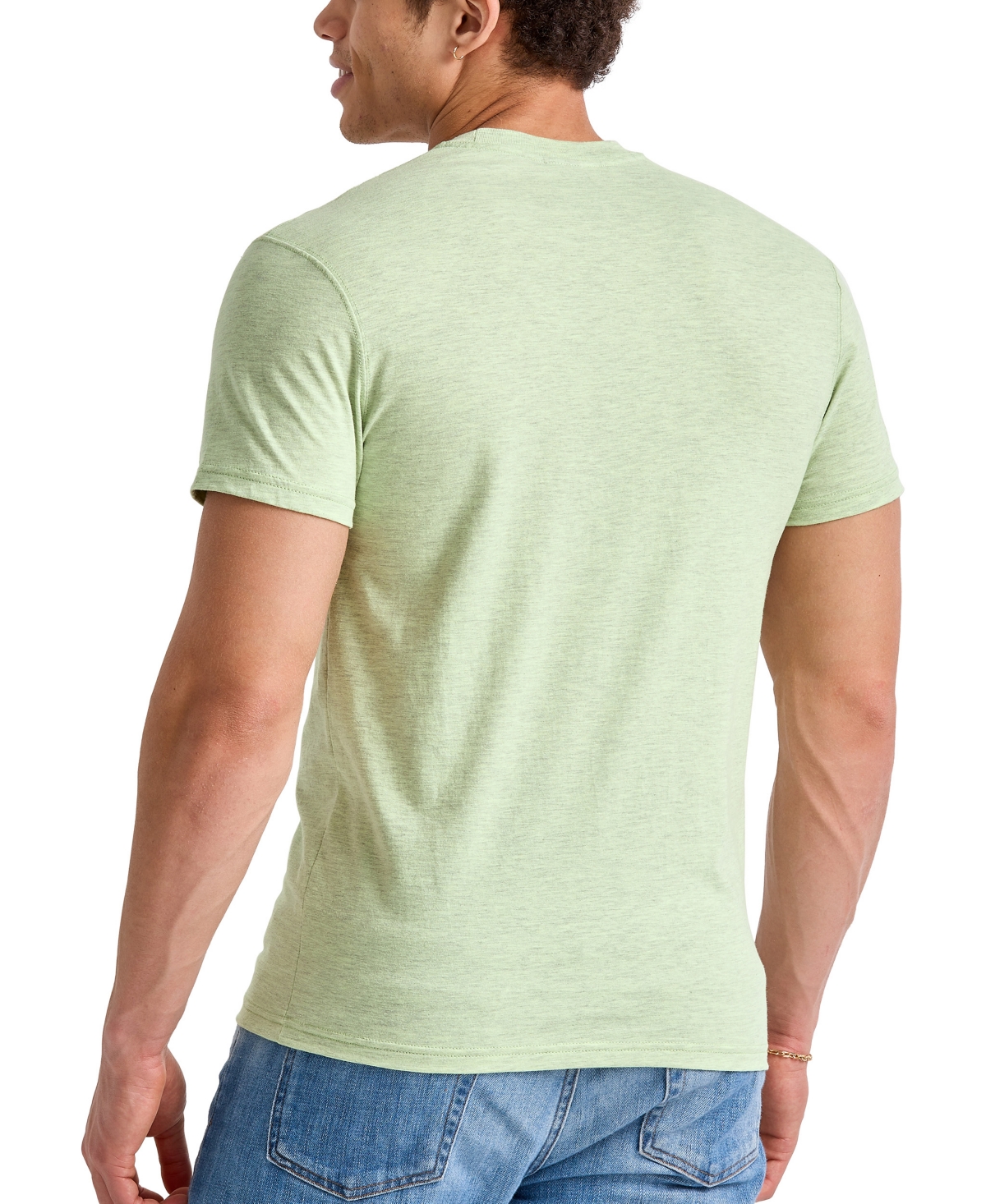 Men's Hanes Originals Tri-Blend Short Sleeve Pocket T-shirt - Green 3