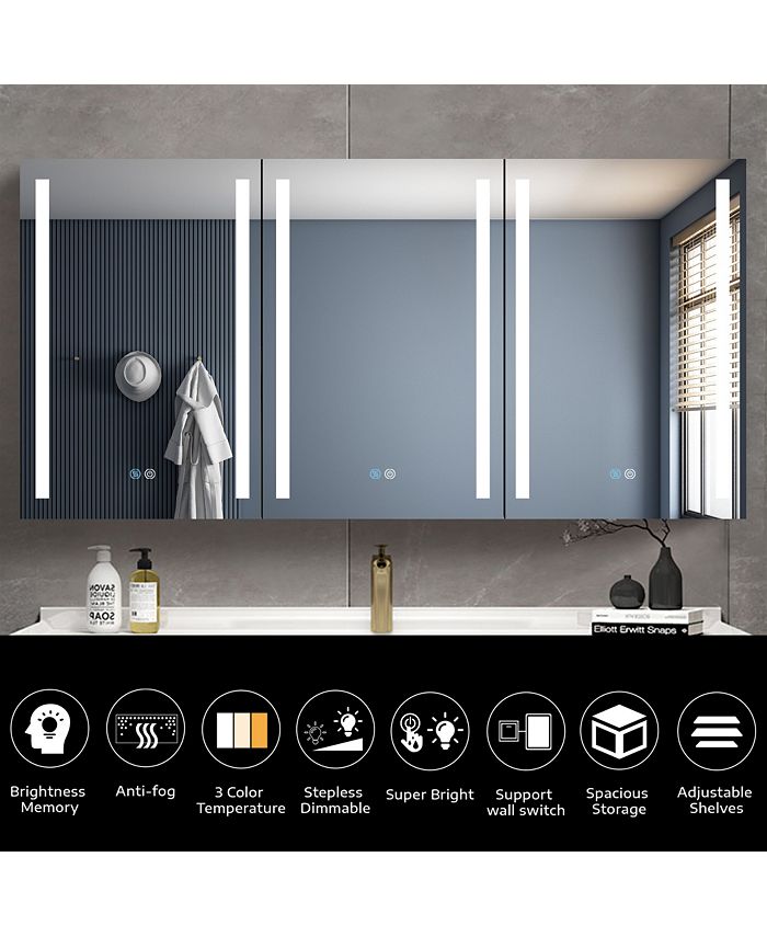 Simplie Fun 60x30 Inch LED Bathroom Medicine Surface Mount