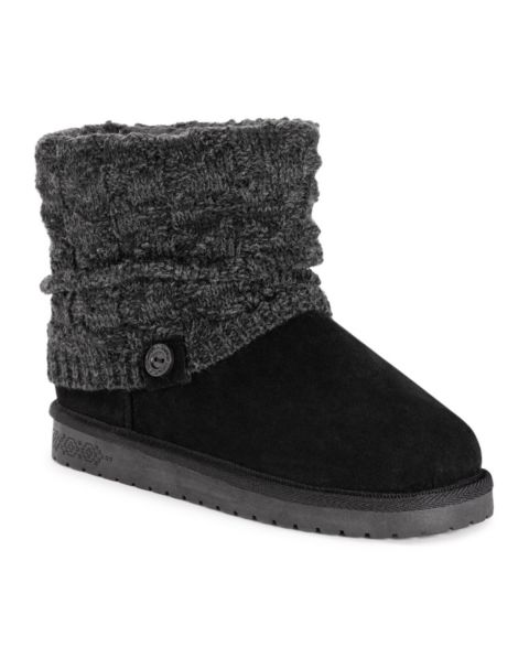 Женские ботинки MUK LUKS Laurel Boots Wide, цвет: Чёрный меланжевый
