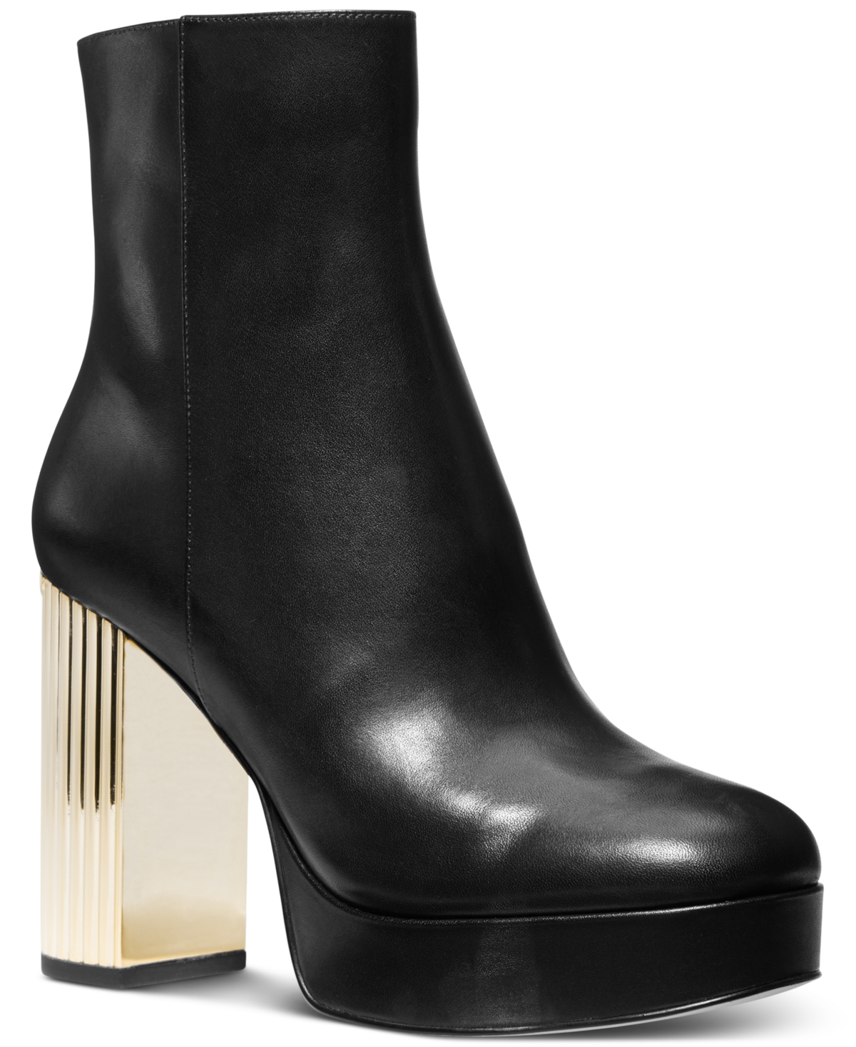 Michael Kors Michael  Women's Porter Platform Metallic Heel Boots In Black
