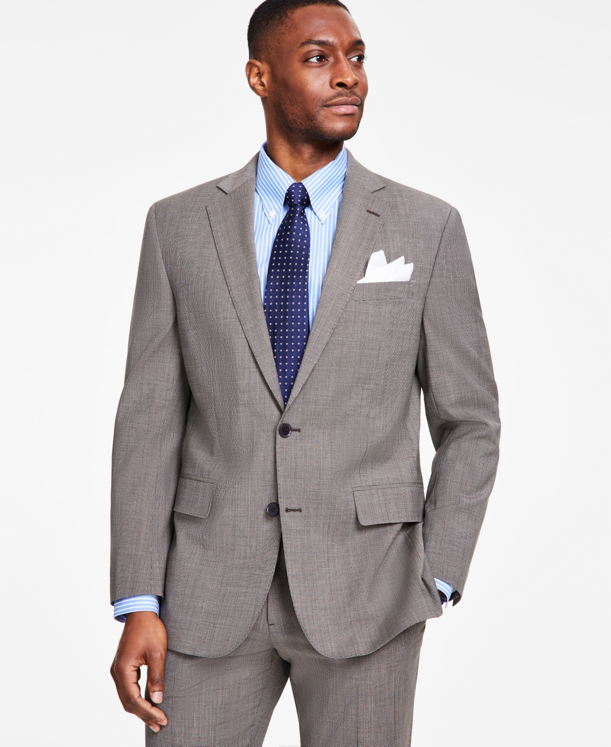 Brooks Brothers B by Brooks Brothers Men s Classic Fit Stretch Wool Blend Suit Jacket Beige khaki Smart Closet