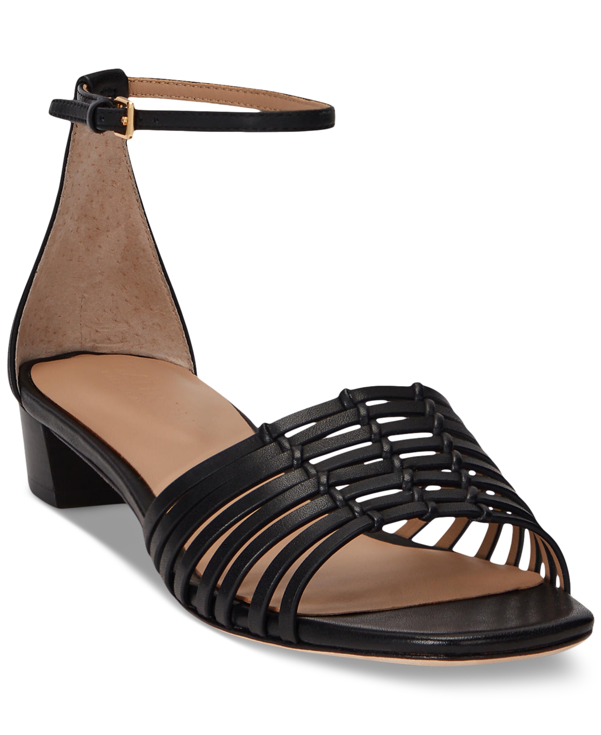 Lauren Ralph Lauren Women's Fionna Ankle-strap Flat Sandals In Black