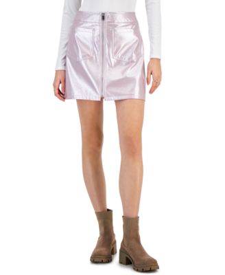 Tinseltown - Juniors' Metallic Mini Skirt