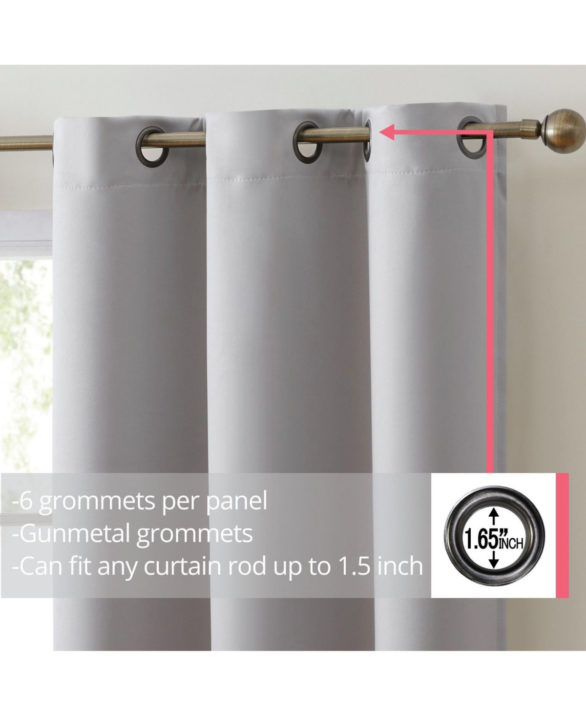 Hlc.me Laurance Full Shaded Blackout Curtains - Thermal Insulation Light Blocking Home Theater Grommet Window Drapery Basement Curtains, Set of 2 - Li