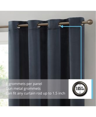 Sawyer Premium Luxurious Lush Velvet Soft Light Filtering Grommet Window Curtains - Set of 2 Panels