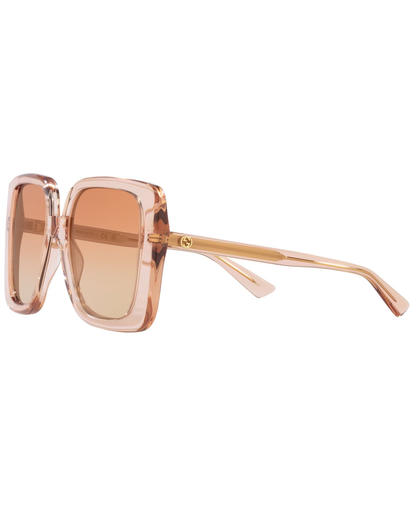 Женские солнцезащитные очки Gucci GG1314S Sunglasses, Mirror, цвет: Светлый коричневый — фото 4