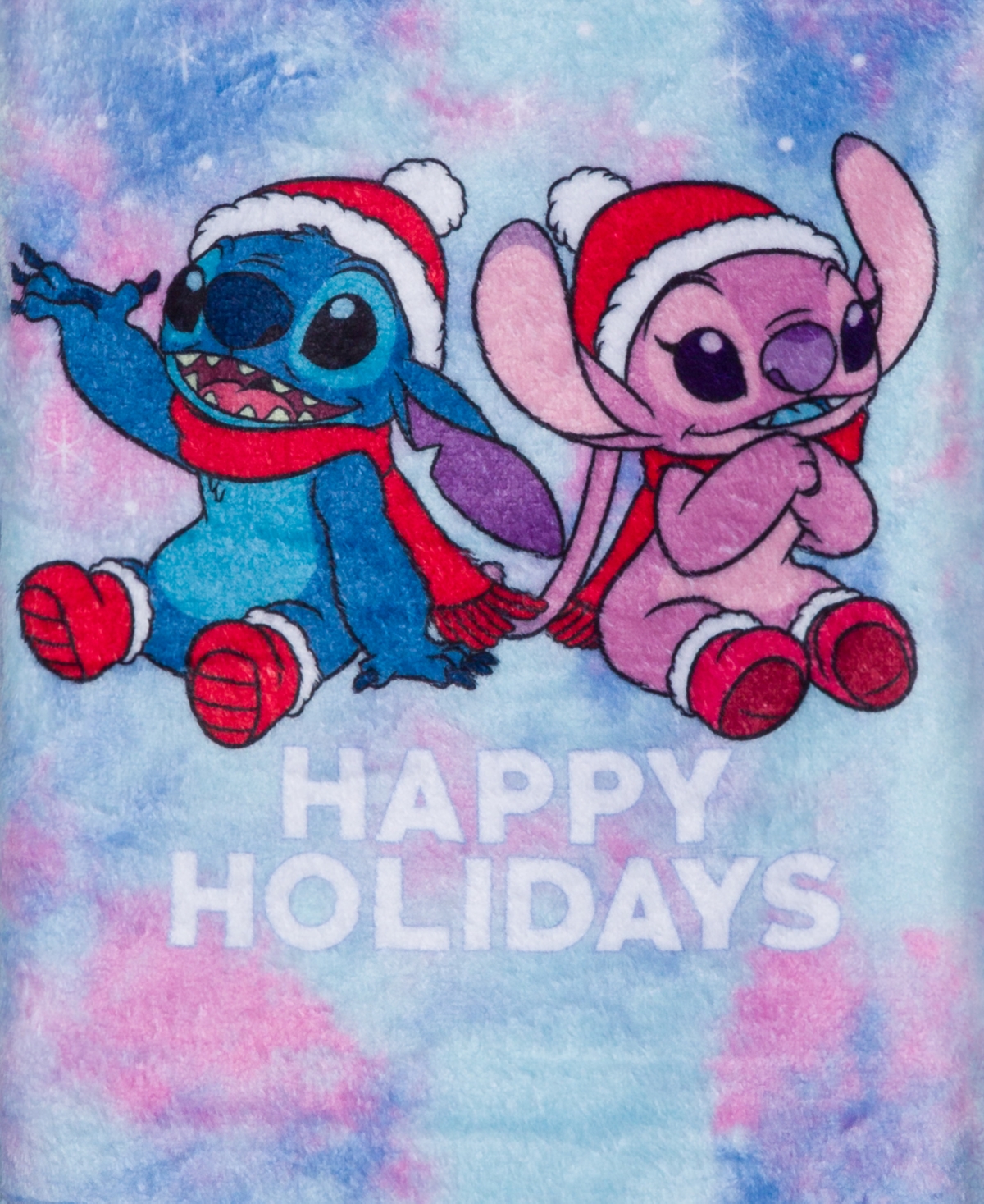 Disney Toddler Girls Stitch Happy Holidays Long Sleeve Plush Pullover Sweatshirt