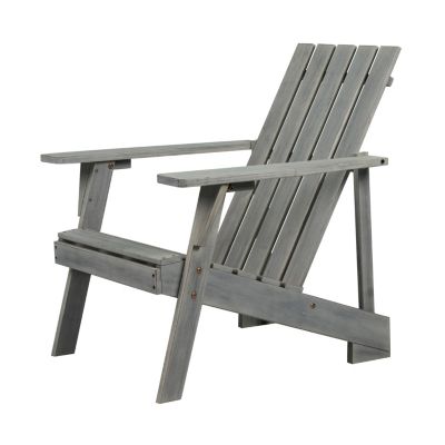 Irving Classic Solid Acacia Wood Adirondack Chair, Weather-Resistant Outdoor Patio Seating for Garden, Deck, and Fire Pit