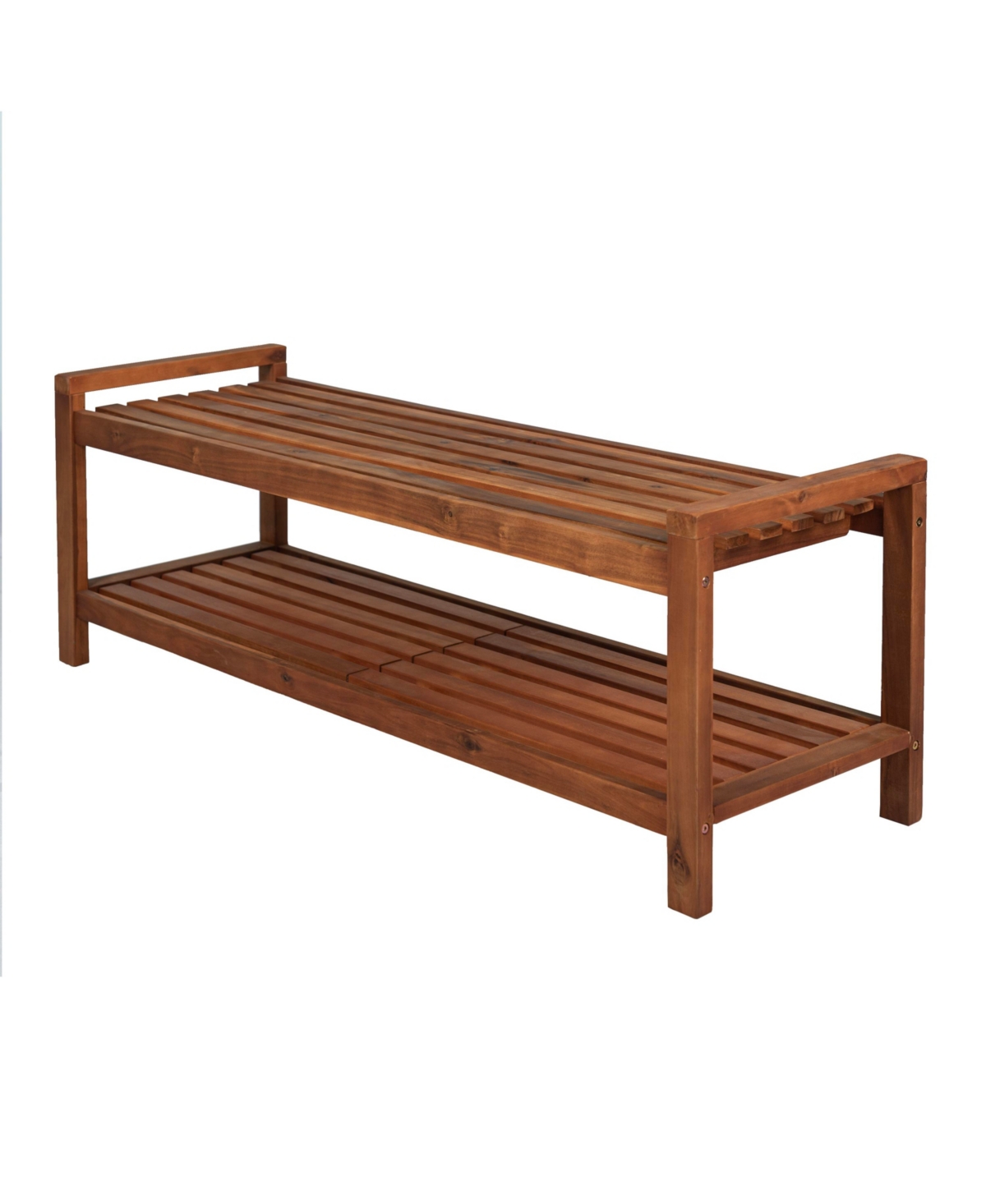 Jonathan Y BlaneSeat Mid Century Modern Acacia Wood Slat Outdoor Garden Patio Bench - Teak