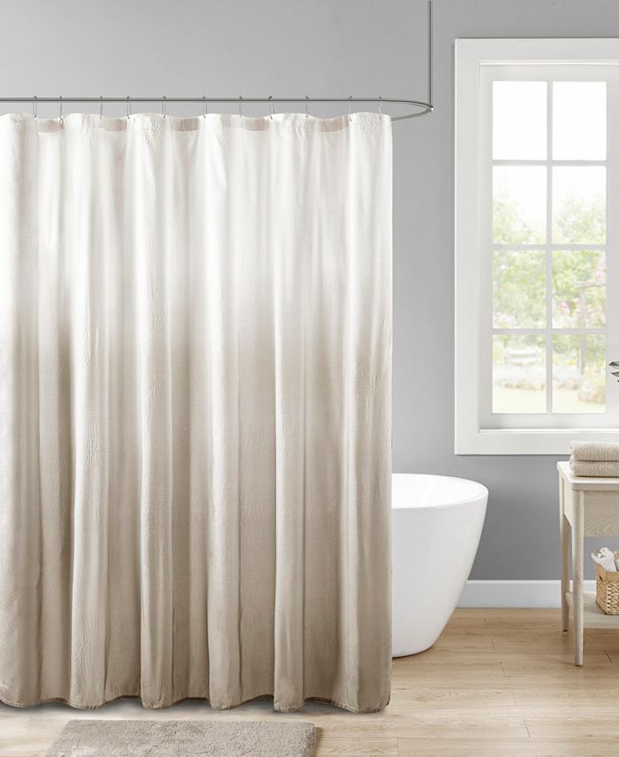 Madison Park Ara Ombre Printed Seersucker Shower Curtain, 72" x 72