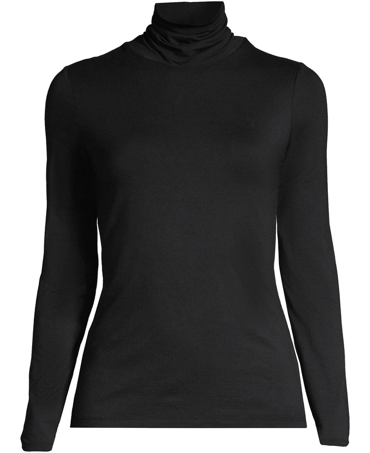 Plus Size Lightweight Fitted Long Sleeve Turtleneck Tee