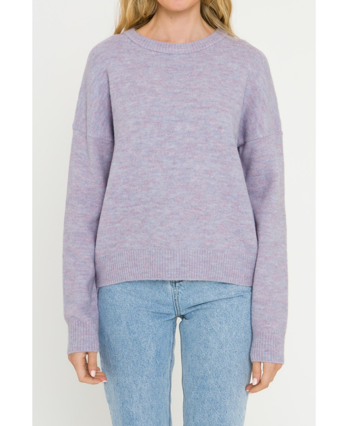 Women's Round Neck Sweater - Lavender
