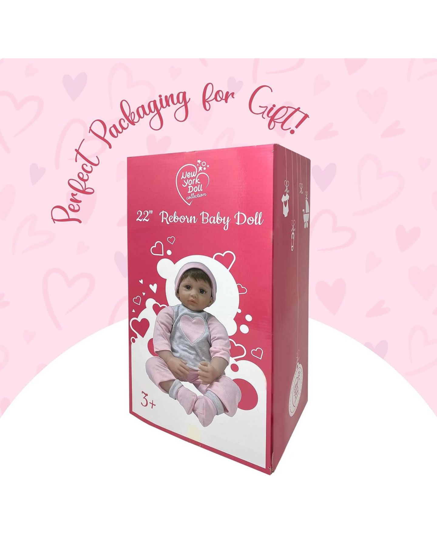 Детская кукла The New York Doll Collection 22 inch Realistic Looking Baby Doll, цвет: Розовый — фото 2