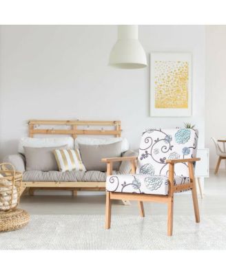 Modern Accent Armchair Fabric Lounge Chair with Rubber Wood Leg