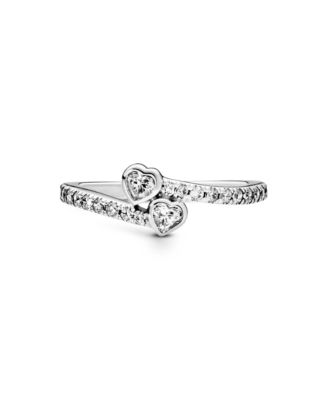 Cubic Zirconia Moments Two Sparkling Hearts Ring